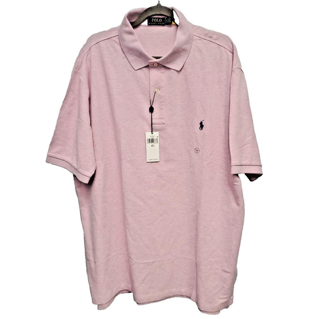 Nwt Polo Ralph Lauren Men's Xltall Polo Shirt Cotton Ss Heathered Pink Pony Logo